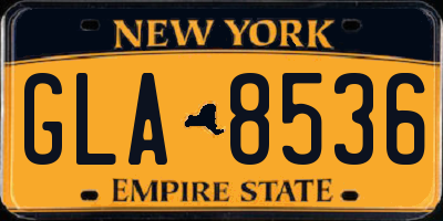 NY license plate GLA8536