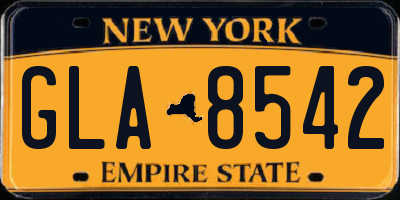NY license plate GLA8542