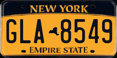 NY license plate GLA8549