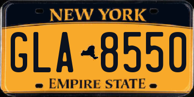 NY license plate GLA8550