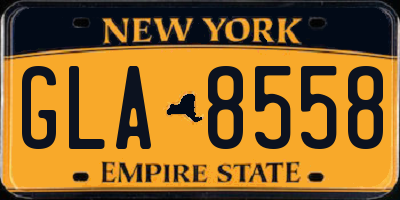 NY license plate GLA8558