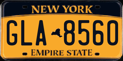 NY license plate GLA8560