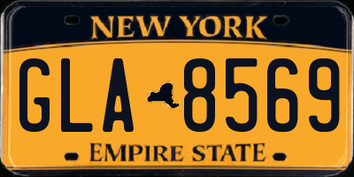 NY license plate GLA8569