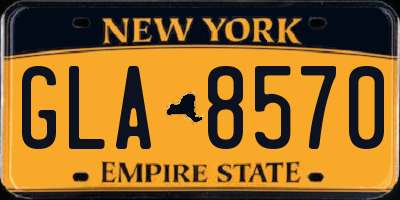 NY license plate GLA8570