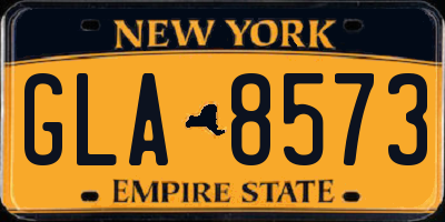 NY license plate GLA8573