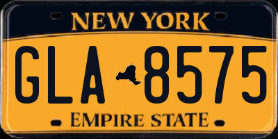 NY license plate GLA8575