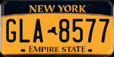 NY license plate GLA8577