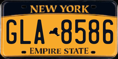 NY license plate GLA8586