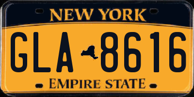 NY license plate GLA8616