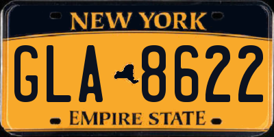 NY license plate GLA8622