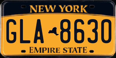 NY license plate GLA8630