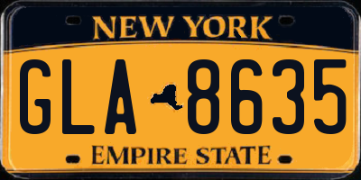 NY license plate GLA8635
