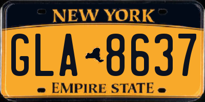 NY license plate GLA8637