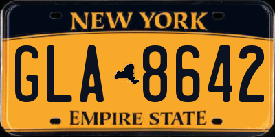 NY license plate GLA8642