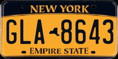 NY license plate GLA8643