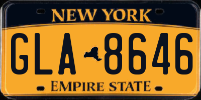 NY license plate GLA8646