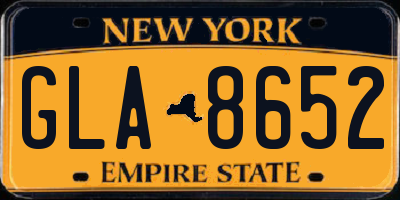 NY license plate GLA8652