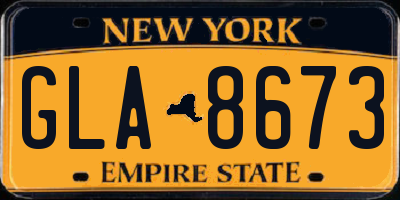 NY license plate GLA8673