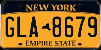 NY license plate GLA8679