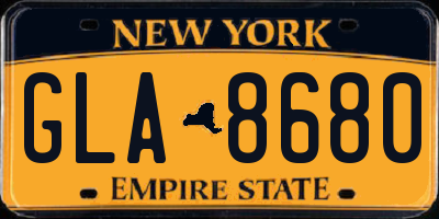 NY license plate GLA8680