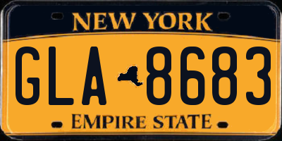 NY license plate GLA8683