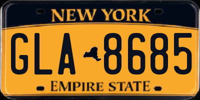 NY license plate GLA8685