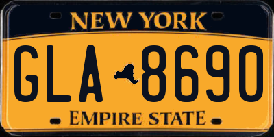 NY license plate GLA8690
