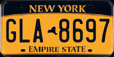 NY license plate GLA8697