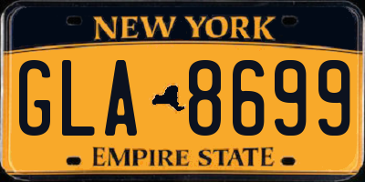 NY license plate GLA8699