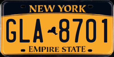 NY license plate GLA8701