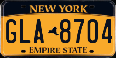 NY license plate GLA8704