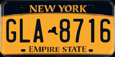 NY license plate GLA8716