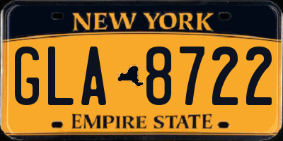 NY license plate GLA8722