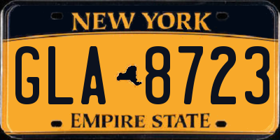 NY license plate GLA8723