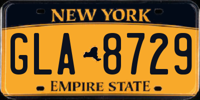 NY license plate GLA8729