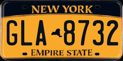 NY license plate GLA8732