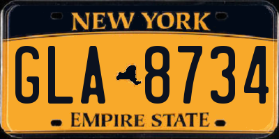NY license plate GLA8734