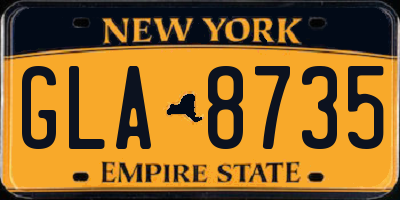 NY license plate GLA8735