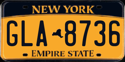 NY license plate GLA8736