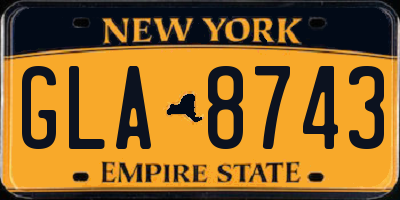 NY license plate GLA8743