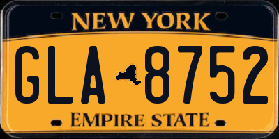 NY license plate GLA8752