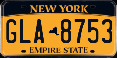 NY license plate GLA8753