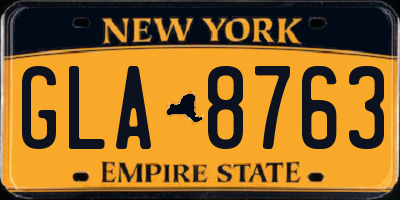 NY license plate GLA8763