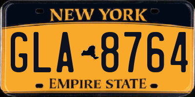 NY license plate GLA8764