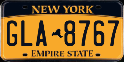 NY license plate GLA8767