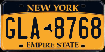NY license plate GLA8768