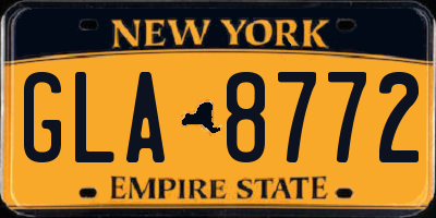 NY license plate GLA8772