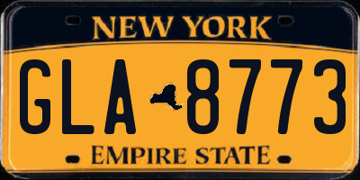 NY license plate GLA8773