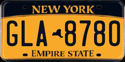 NY license plate GLA8780