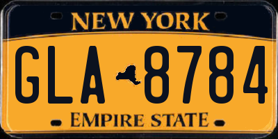 NY license plate GLA8784